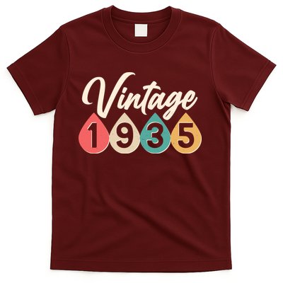 Vintage 1935 90th Birthday Retro Teardrop Design T-Shirt