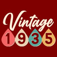 Vintage 1935 90th Birthday Retro Teardrop Design T-Shirt