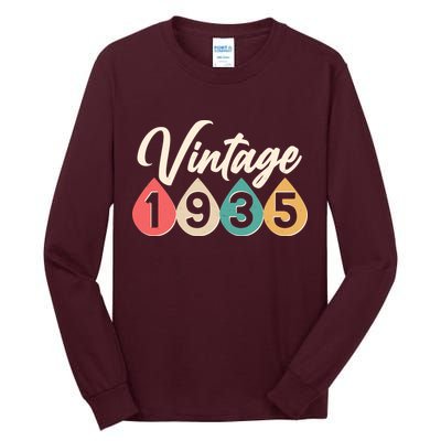 Vintage 1935 90th Birthday Retro Teardrop Design Tall Long Sleeve T-Shirt