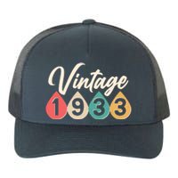 Vintage 1933 90th Birthday Retro Teardrop Design Yupoong Adult 5-Panel Trucker Hat