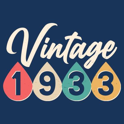 Vintage 1933 90th Birthday Retro Teardrop Design T-Shirt