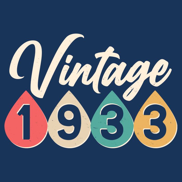 Vintage 1933 90th Birthday Retro Teardrop Design Premium T-Shirt