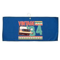 Vintage 1934 90th Birthday Cassette Tape Large Microfiber Waffle Golf Towel