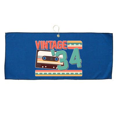 Vintage 1934 90th Birthday Cassette Tape Large Microfiber Waffle Golf Towel