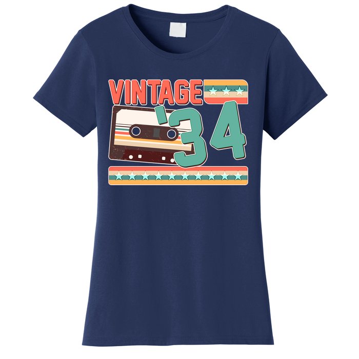 Vintage 1934 90th Birthday Cassette Tape Women's T-Shirt