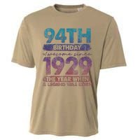 Vintage 1929 94 Year Old Gifts Limited Edition 94th Birthday Cooling Performance Crew T-Shirt