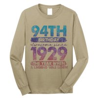 Vintage 1929 94 Year Old Gifts Limited Edition 94th Birthday Long Sleeve Shirt