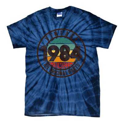 Vintage 1984 All Original Parts Vintage Birthday Gift Idea Tie-Dye T-Shirt