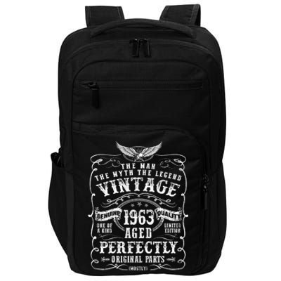 Vintage 1963 Aged 60 Years Man Myth Legend 60th Birthday Impact Tech Backpack