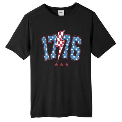 Vintage 1776 American Flag With Stars Tall Fusion ChromaSoft Performance T-Shirt