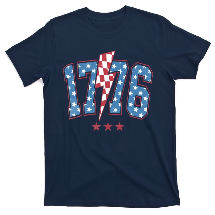 Vintage 1776 American Flag With Stars T-Shirt