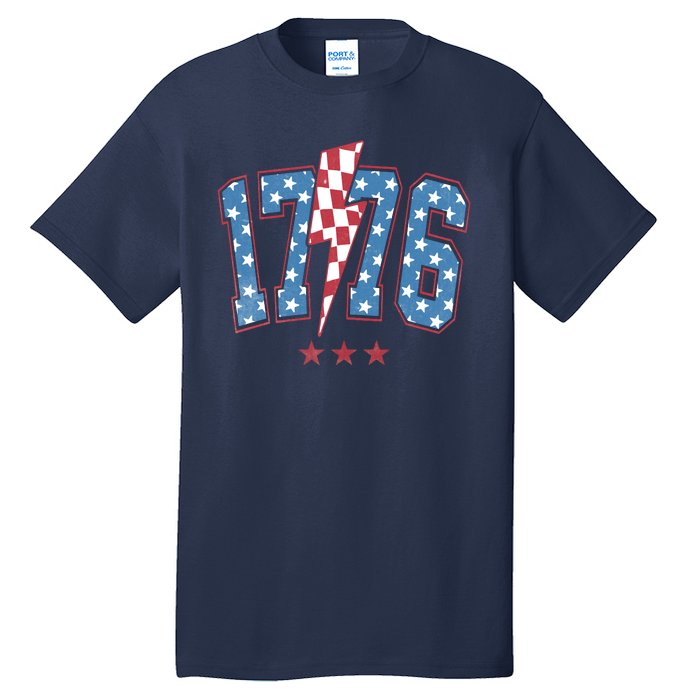 Vintage 1776 American Flag With Stars Tall T-Shirt