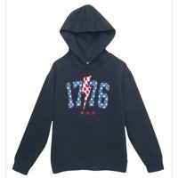 Vintage 1776 American Flag With Stars Urban Pullover Hoodie