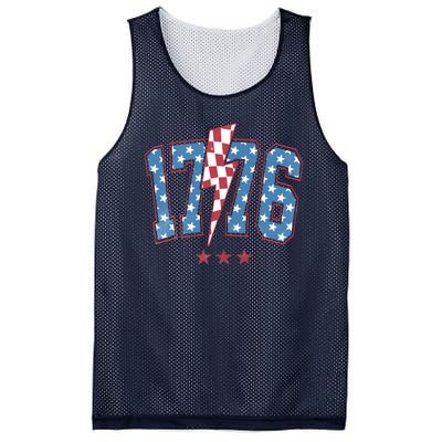 Vintage 1776 American Flag With Stars Mesh Reversible Basketball Jersey Tank