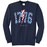 Vintage 1776 American Flag With Stars Tall Sweatshirt