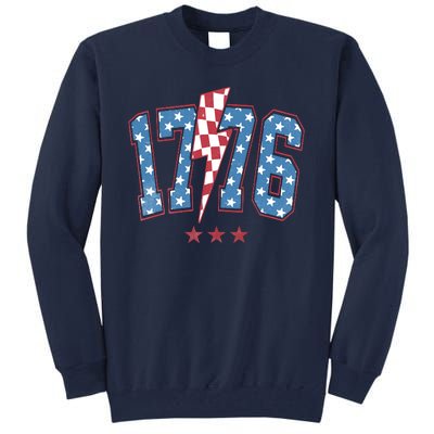 Vintage 1776 American Flag With Stars Tall Sweatshirt