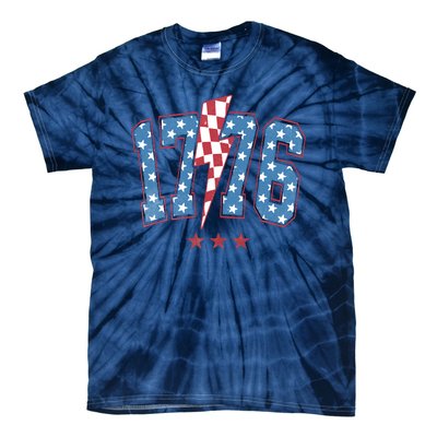 Vintage 1776 American Flag With Stars Tie-Dye T-Shirt