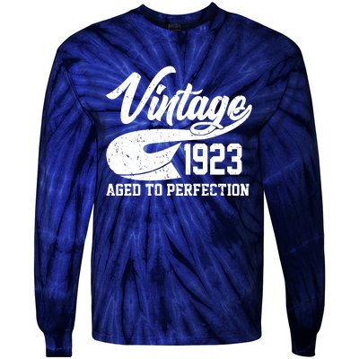 Vintage 1923 Aged To Perfection 100th Birthday Tie-Dye Long Sleeve Shirt