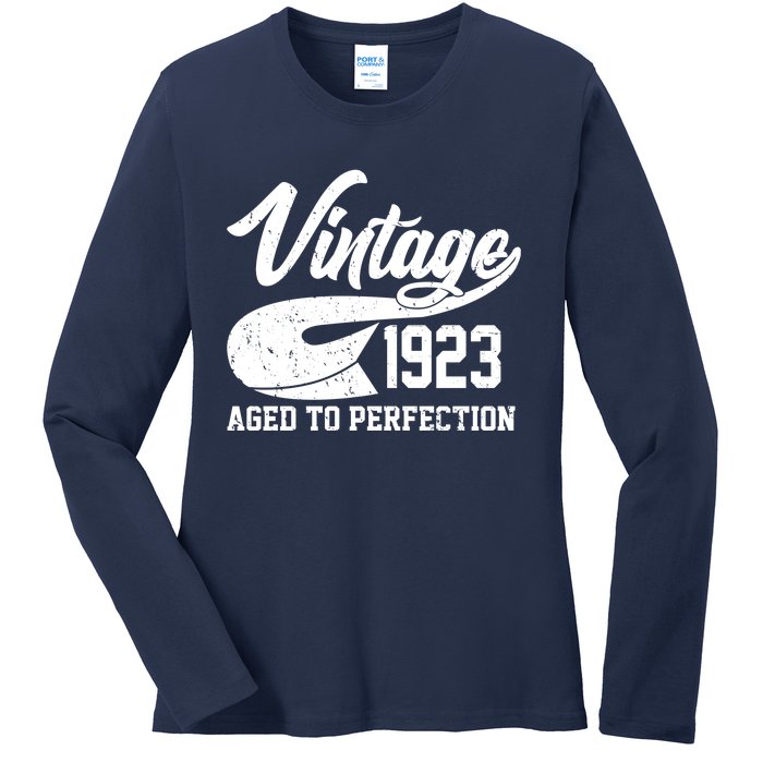 Vintage 1923 Aged To Perfection 100th Birthday Ladies Long Sleeve Shirt