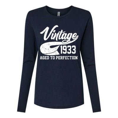 Vintage 1933 Aged To Perfection 90th Birthday Womens Cotton Relaxed Long Sleeve T-Shirt