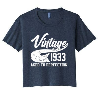 Vintage 1933 Aged To Perfection 90th Birthday Women's Crop Top Tee