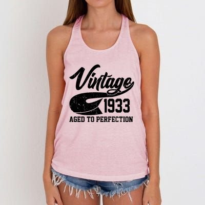 Vintage 1933 Aged To Perfection 90th Birthday Women's Knotted Racerback Tank