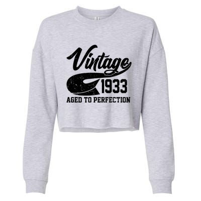 Vintage 1933 Aged To Perfection 90th Birthday Cropped Pullover Crew