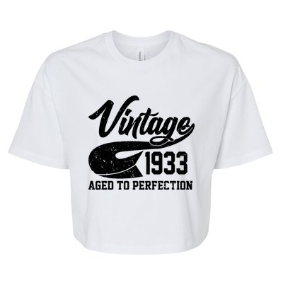 Vintage 1933 Aged To Perfection 90th Birthday Bella+Canvas Jersey Crop Tee