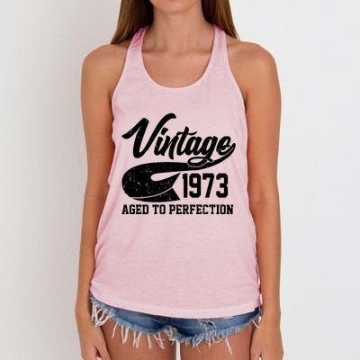 Vintage 1973 Aged To Perfection 50th Birthday Women's Knotted Racerback Tank