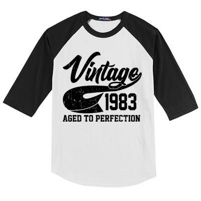 Vintage 1983 Aged To Perfection 40th Birthday Kids Colorblock Raglan Jersey