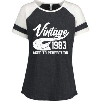 Vintage 1983 Aged To Perfection 40th Birthday Enza Ladies Jersey Colorblock Tee