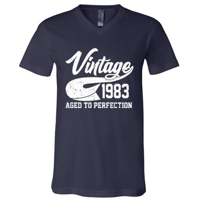 Vintage 1983 Aged To Perfection 40th Birthday V-Neck T-Shirt