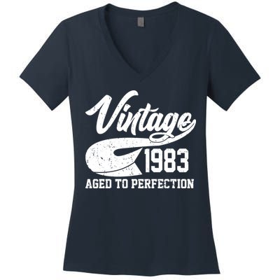 Vintage 1983 Aged To Perfection 40th Birthday Women's V-Neck T-Shirt