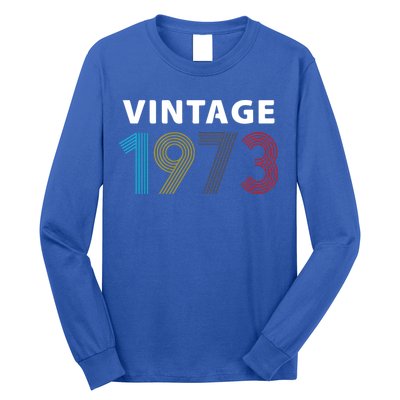 Vintage 1973 Birthday Gift For Mum Grandpa Long Sleeve Shirt