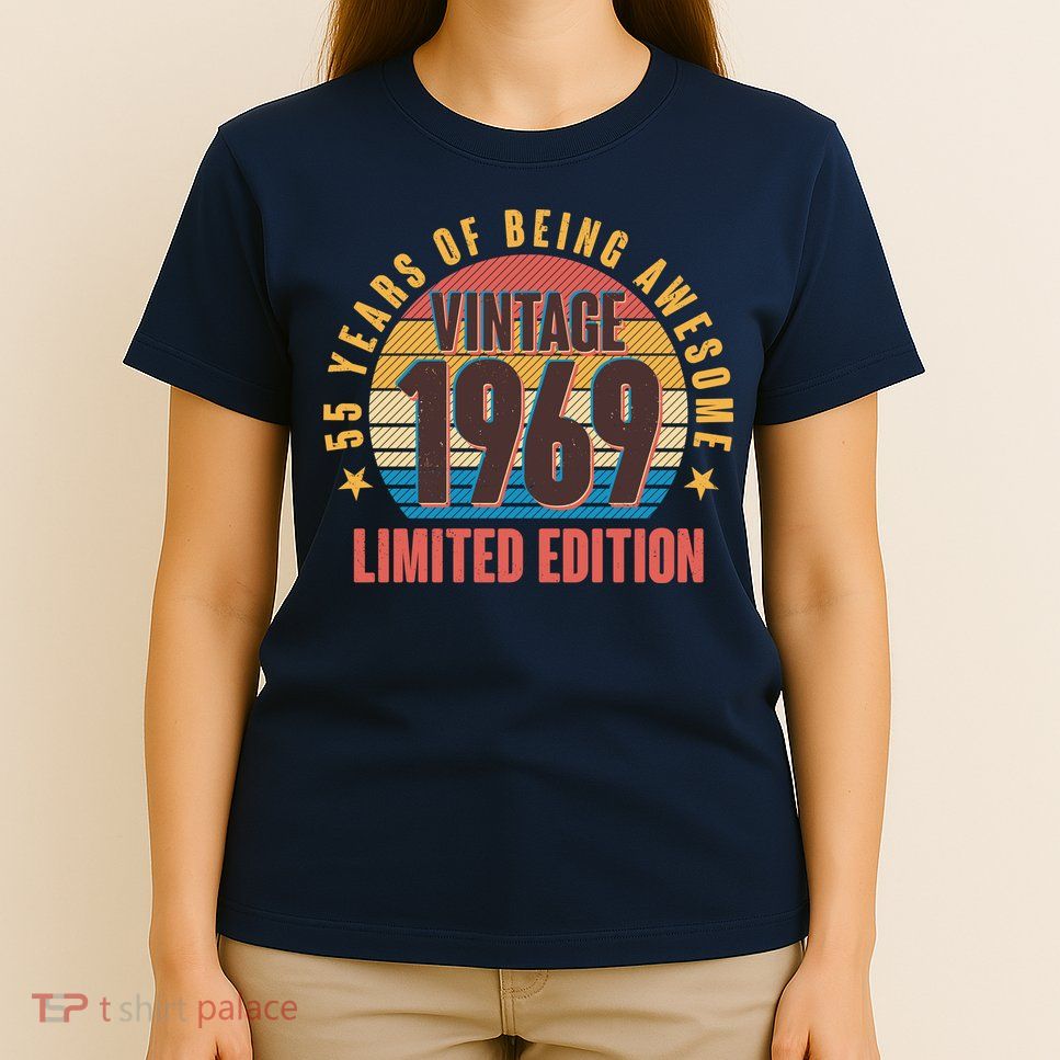 Vintage 1969 Birthday 55 Years Of Being Awesome Limited Edition T-Shirt