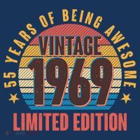 Vintage 1969 Birthday 55 Years Of Being Awesome Limited Edition Tall T-Shirt