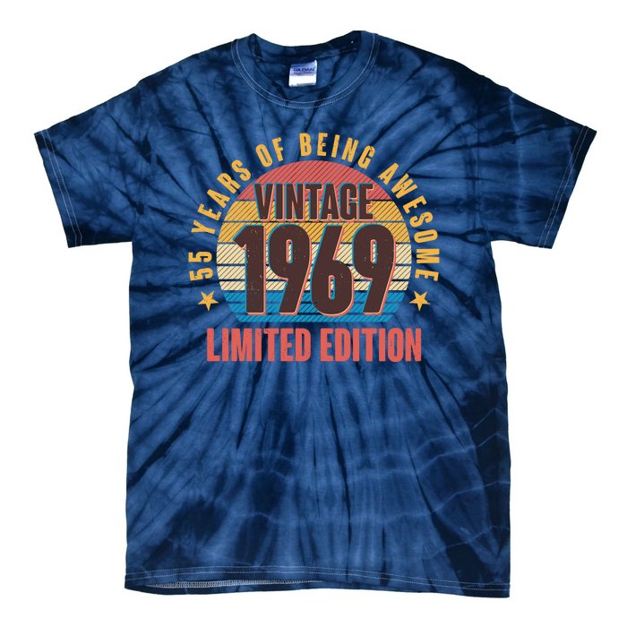 Vintage 1969 Birthday 55 Years Of Being Awesome Limited Edition Tie-Dye T-Shirt