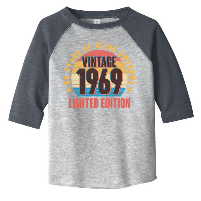 Vintage 1969 Birthday 55 Years Of Being Awesome Limited Edition Toddler Fine Jersey T-Shirt