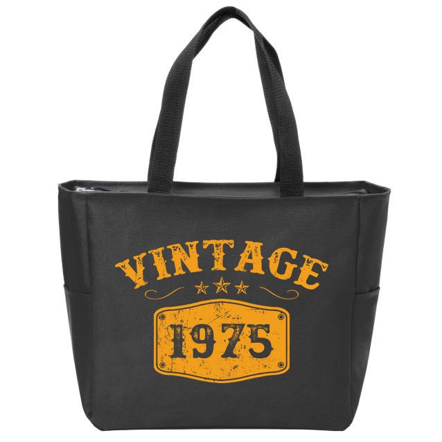 Vintage 1975 Birthday Gifts Zip Tote Bag