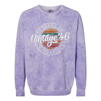 Vintage 1946 Bday Stamp 77th Birthday Gifts 77 Year Old Colorblast Crewneck Sweatshirt