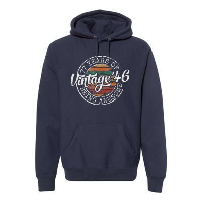 Vintage 1946 Bday Stamp 77th Birthday Gifts 77 Year Old Premium Hoodie