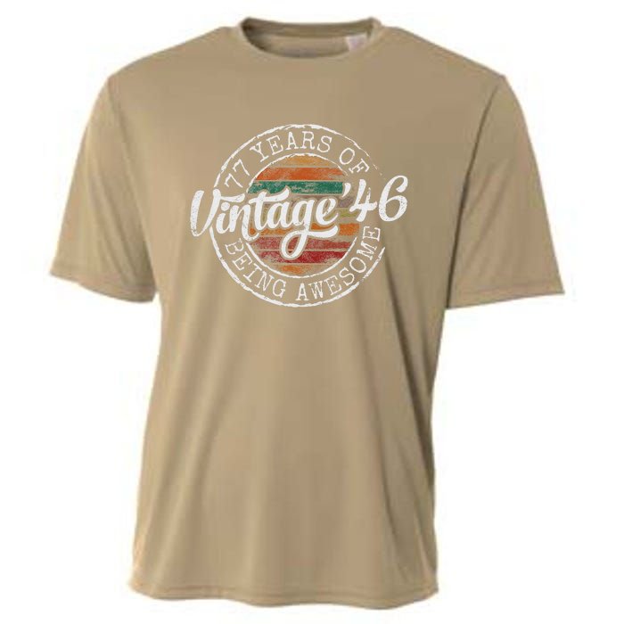 Vintage 1946 Bday Stamp 77th Birthday Gifts 77 Year Old Cooling Performance Crew T-Shirt