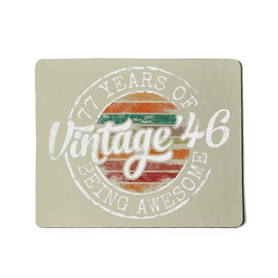 Vintage 1946 Bday Stamp 77th Birthday Gifts 77 Year Old Mousepad