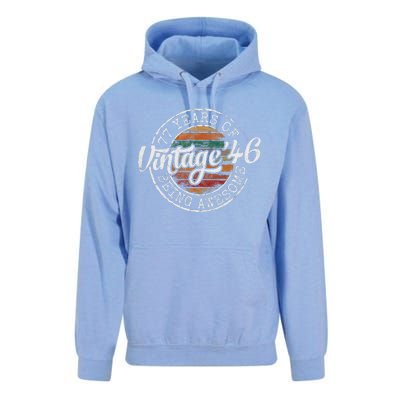 Vintage 1946 Bday Stamp 77th Birthday Gifts 77 Year Old Unisex Surf Hoodie