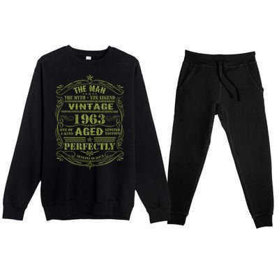 Vintage 1963 Birthday Gift The Myth Legends Gift Premium Crewneck Sweatsuit Set