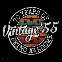 Vintage 1955 Bday Stamp 70th Birthday 70 Year Old Tall T-Shirt