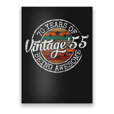 Vintage 1955 Bday Stamp 70th Birthday 70 Year Old Poster