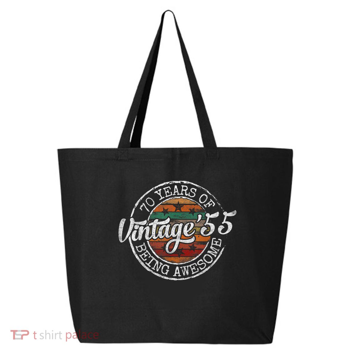 Vintage 1955 Bday Stamp 70th Birthday 70 Year Old 25L Jumbo Tote