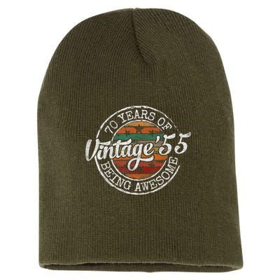 Vintage 1955 Bday Stamp 70th Birthday 70 Year Old Short Acrylic Beanie