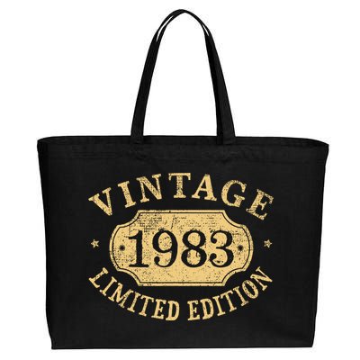 Vintage 1983 Birthday 39th Limited Edition Cotton Canvas Jumbo Tote